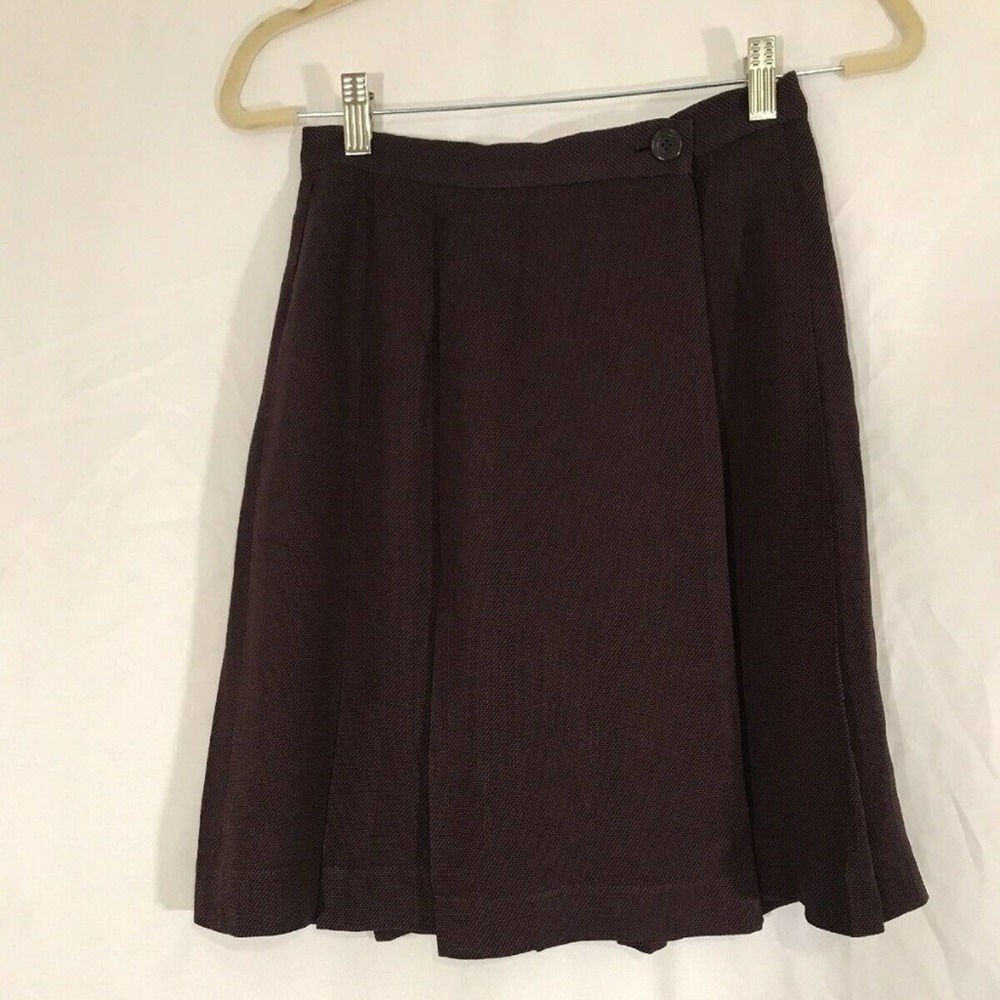 Tamotsu New York Woman’s Pleated A-Line Maroon Skirt Sz 4